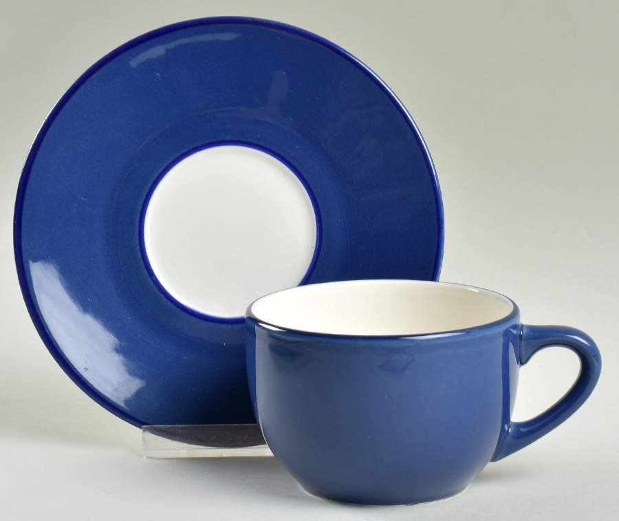 Spa Blueberry (Blue Trim) Flat Cup & Saucer Set by Pagnossin-1