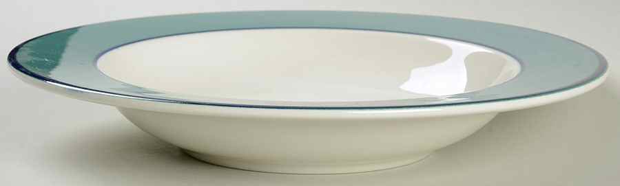 Spa Spruce Green Rim Soup Bowl by Pagnossin-1