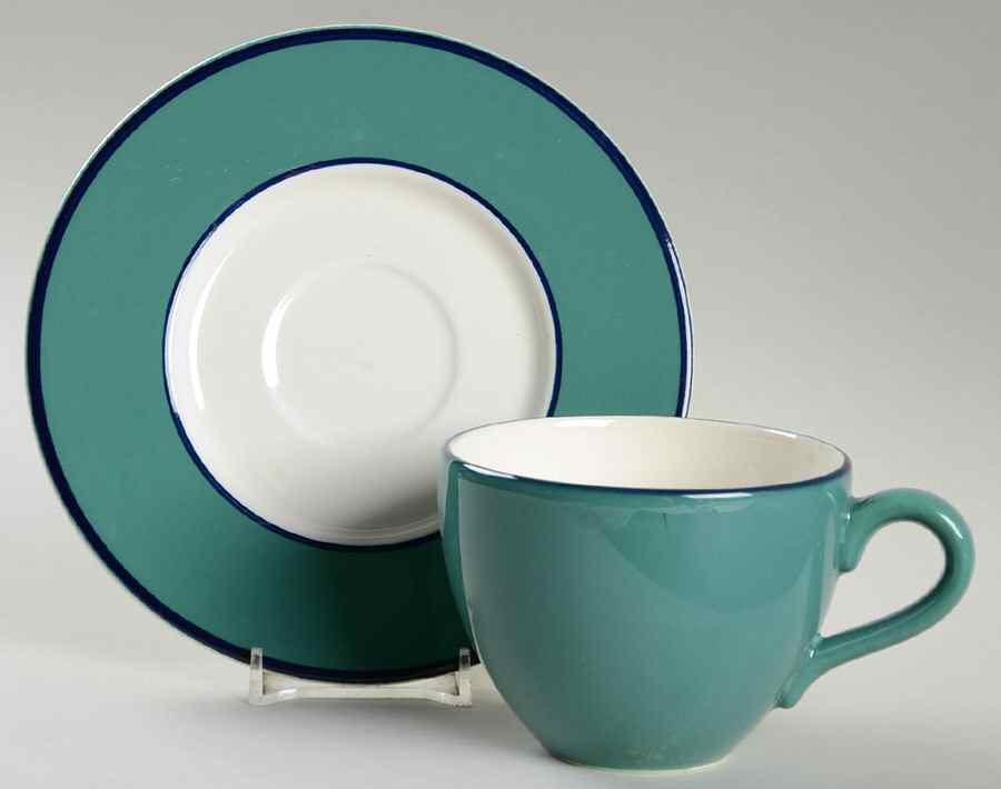 Spa Spruce Green Flat Cup & Saucer Set by Pagnossin-1