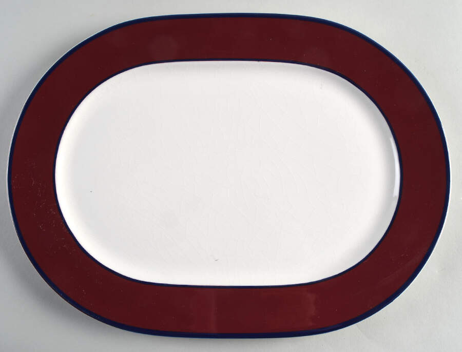Spa Maroon 14" Oval Serving Platter by Pagnossin-1