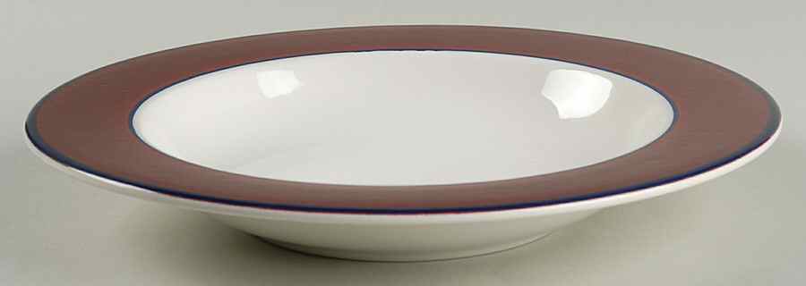 Spa Maroon Rim Soup Bowl by Pagnossin-1