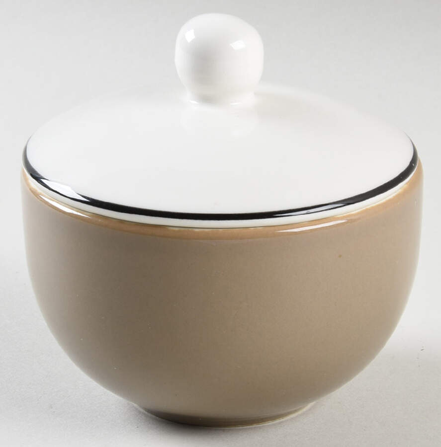 Spa Taupe (Rim) Sugar Bowl & Lid by Pagnossin-1