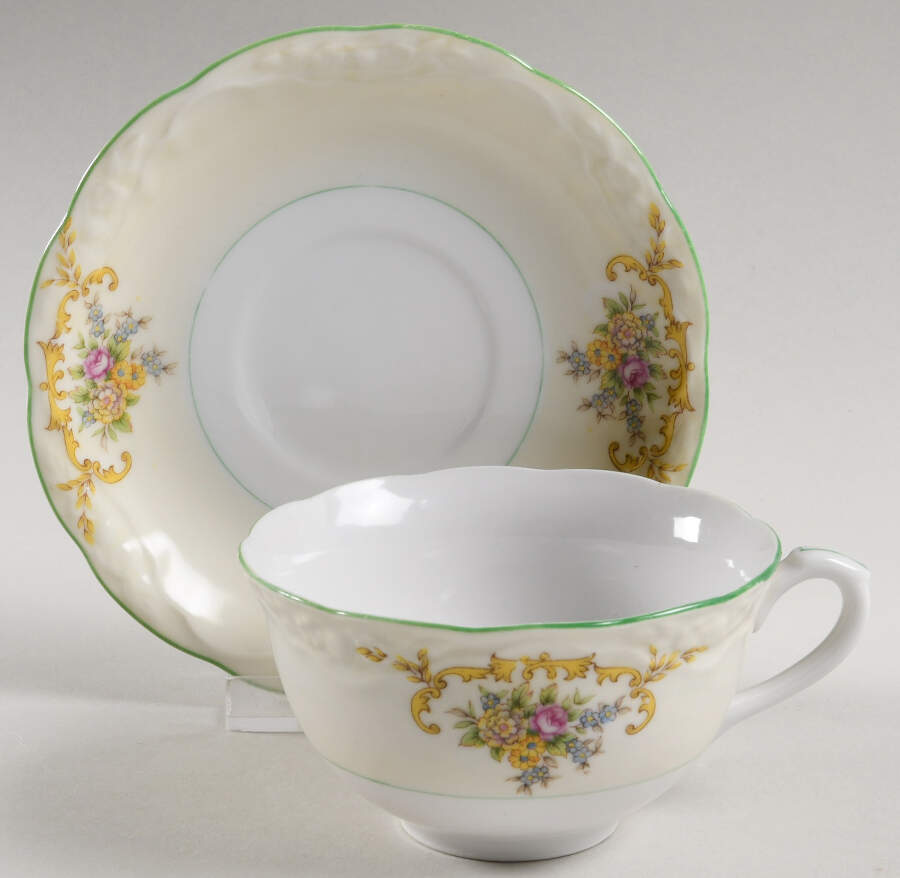 PRJ6 Footed Cup & Saucer Set by Princess (Japan)-1