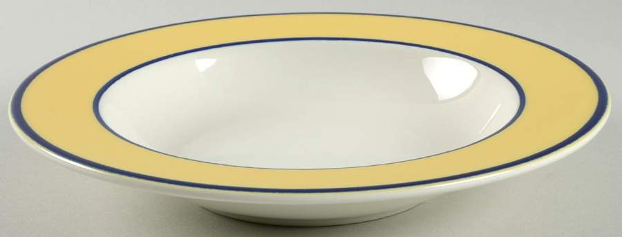 Spa Yellow Rim Soup Bowl by Pagnossin-1