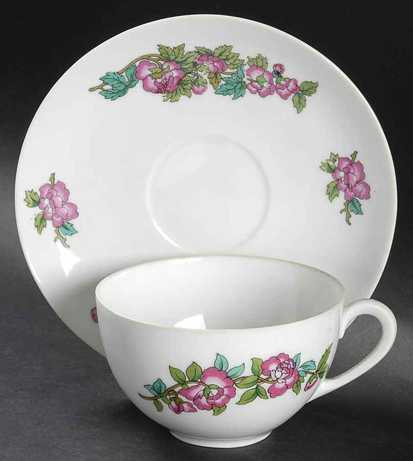 PUN38 Flat Cup & Saucer Set by Porcelain Union-1