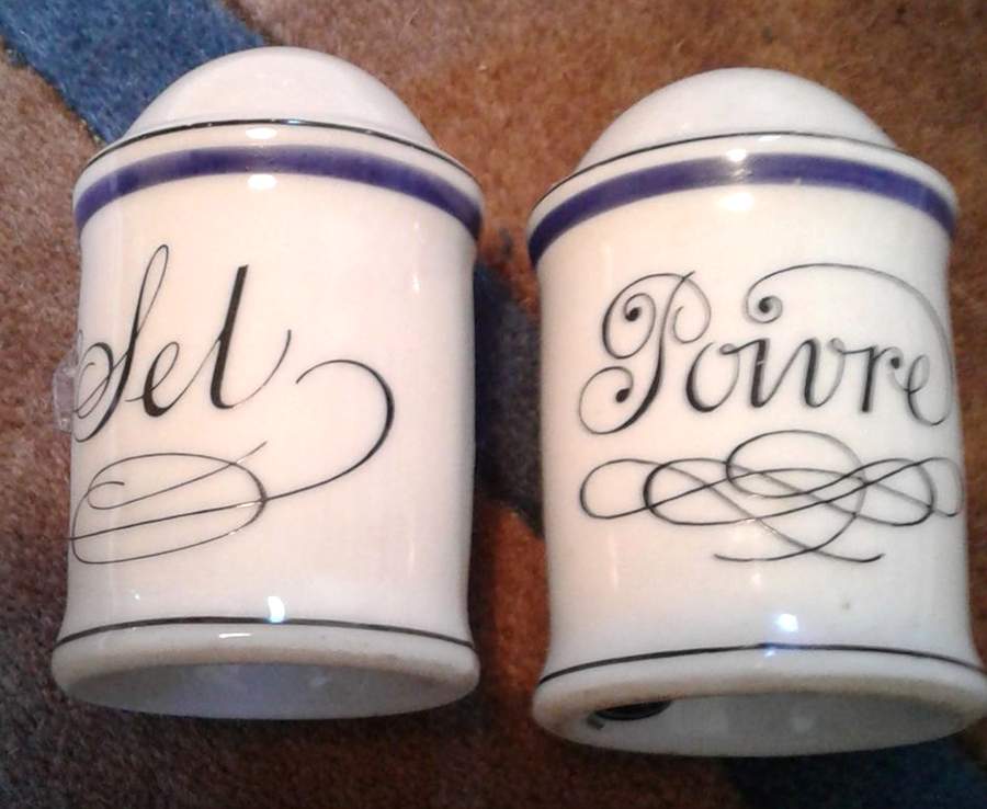 Bistrot Blue Salt & Pepper Set by Porcelaine d'Auteuil-1