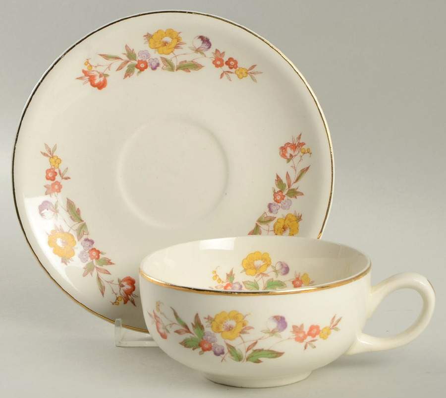 PCP112 Flat Cup & Saucer Set by Paden City-1