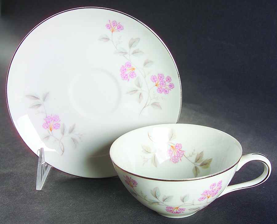 Contessa Flat Cup & Saucer Set by Princess (Japan)-1