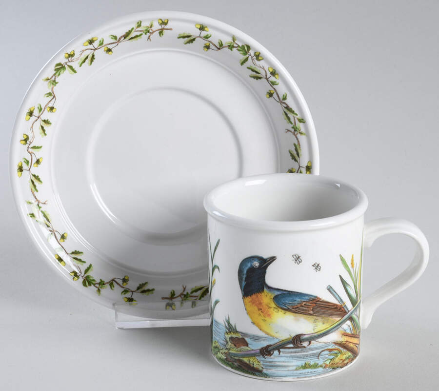Birds of Britain Flat Demitasse Cup & Saucer Set by Portmeirion-1