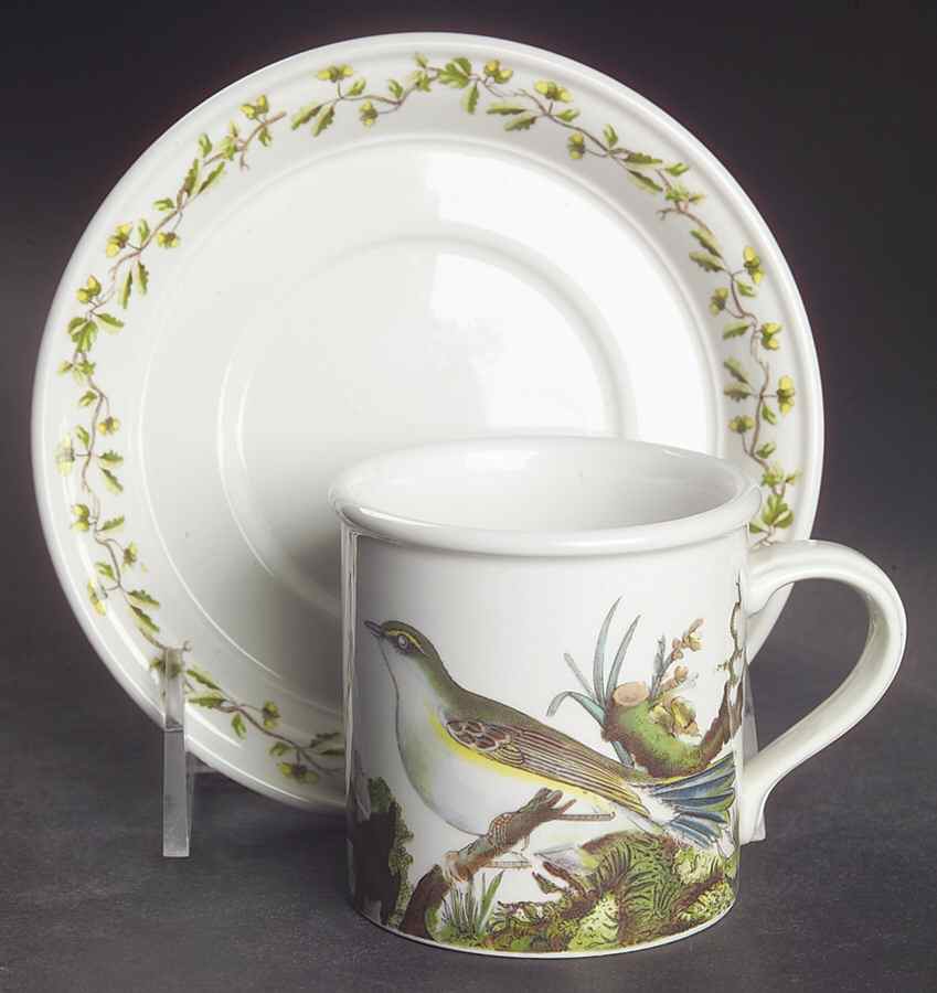 Birds of Britain Flat Demitasse Cup & Saucer Set by Portmeirion-1