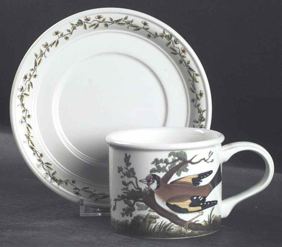 Birds of Britain Drum Flat Cup & Saucer Set by Portmeirion-1