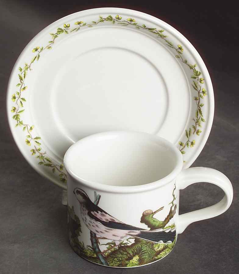 Birds of Britain Drum Flat Cup & Saucer Set by Portmeirion-1