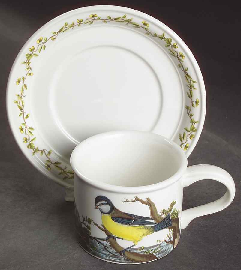 Birds of Britain Drum Flat Cup & Saucer Set by Portmeirion-1