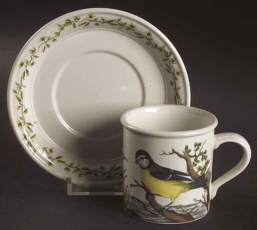Birds of Britain Flat Demitasse Cup & Saucer Set by Portmeirion-1