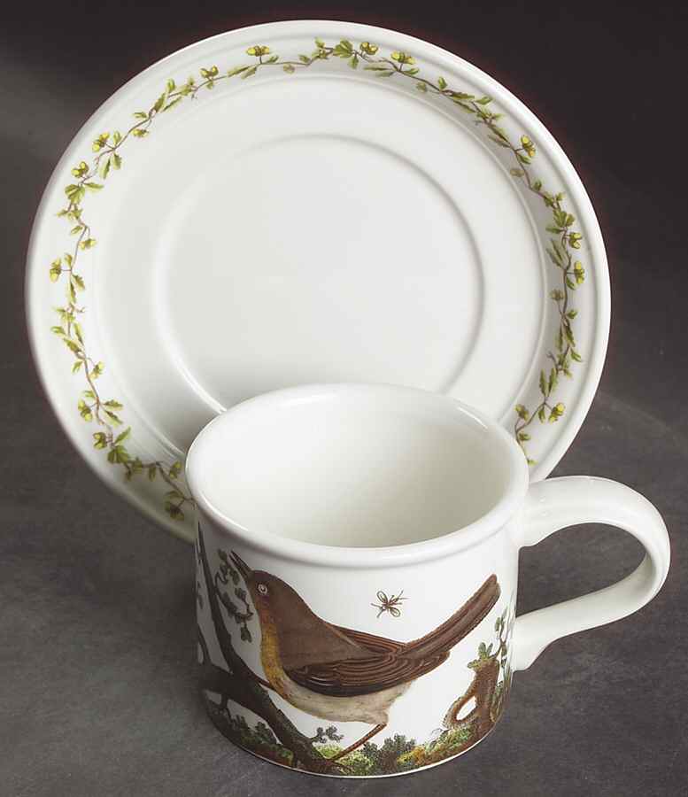 Birds of Britain Drum Flat Cup & Saucer Set by Portmeirion-1