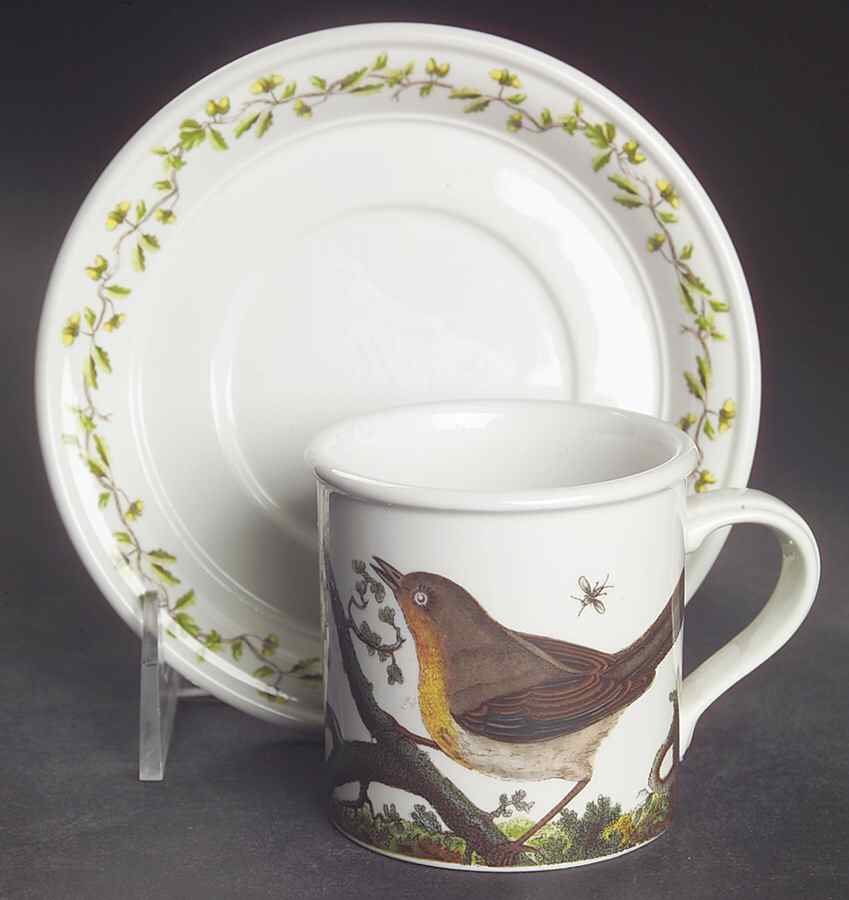 Birds of Britain Flat Demitasse Cup & Saucer Set by Portmeirion-1