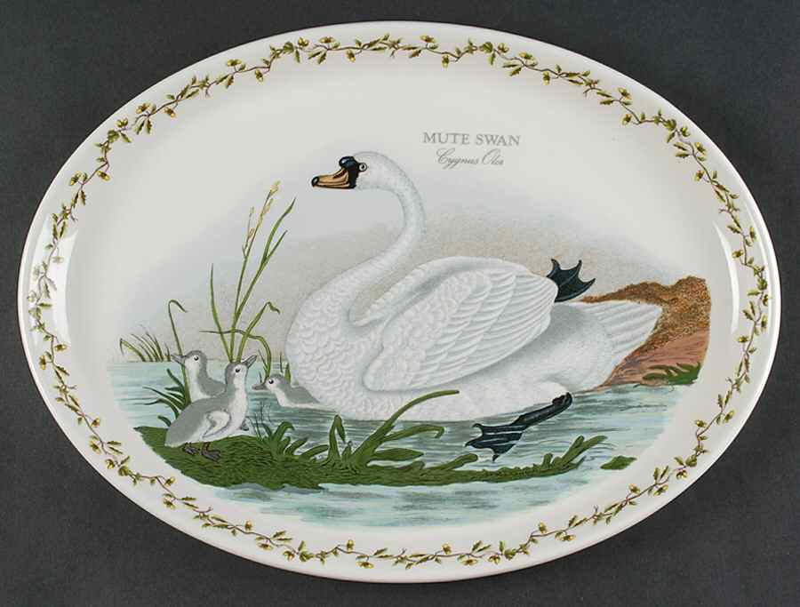 Birds of Britain 14" Oval Steak Platter by Portmeirion-1