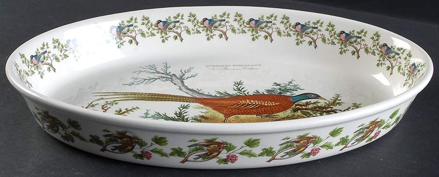 Birds of Britain 14" Oval Baker by Portmeirion-1