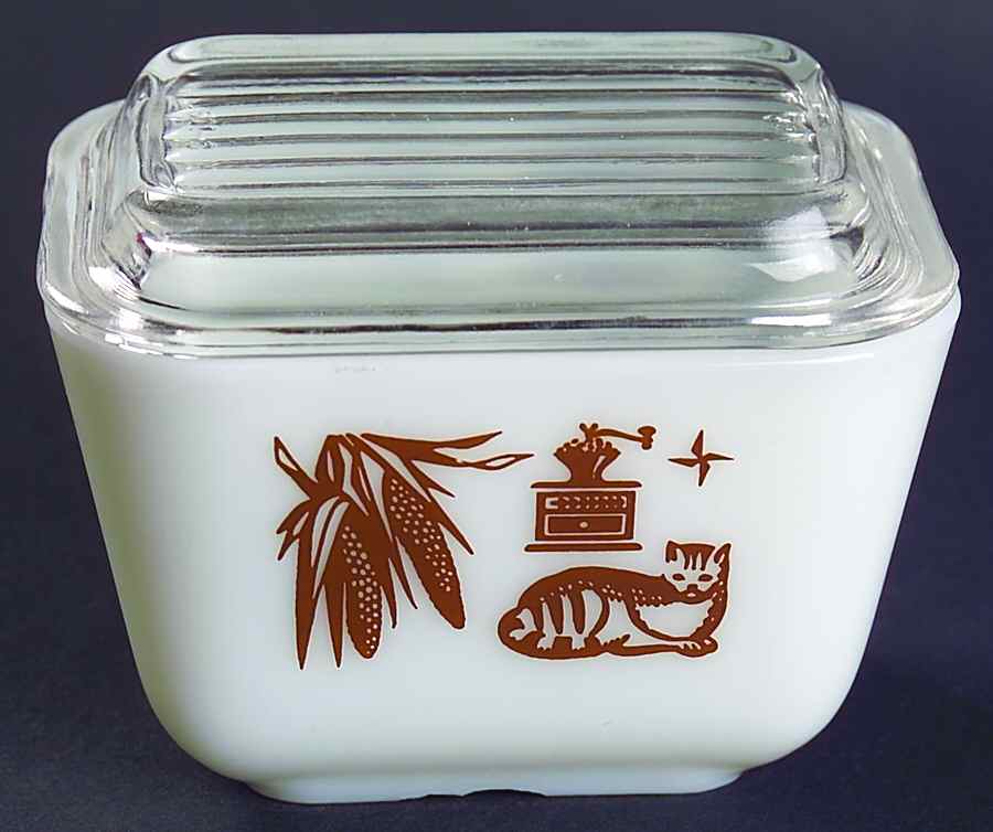 Early American Small Refrigerator Jar & Lid by Pyrex-1