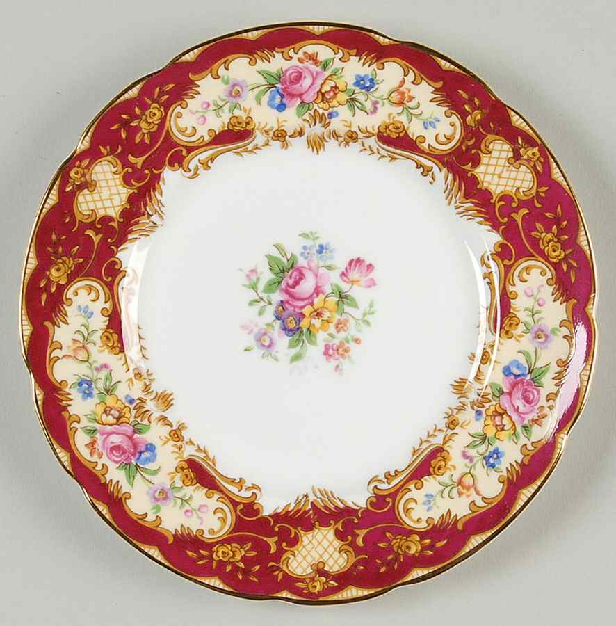 Pompadour Red Bread & Butter Plate by Paragon-1