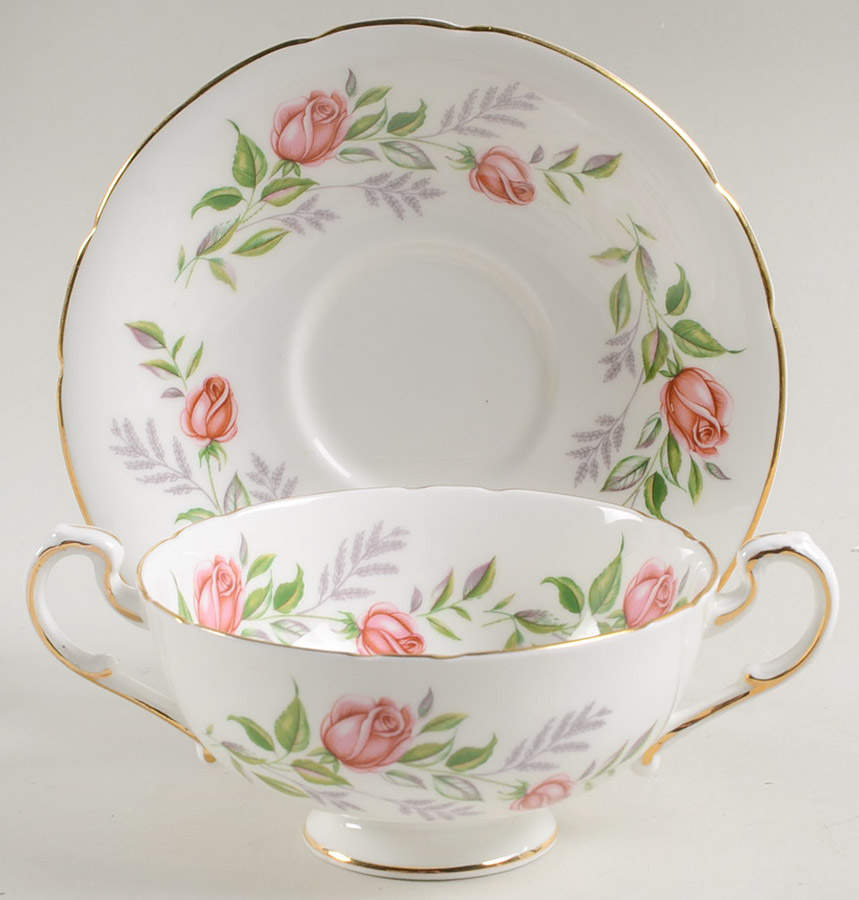 Fragrance Footed Cream Soup Bowl & Saucer Set by Paragon-1