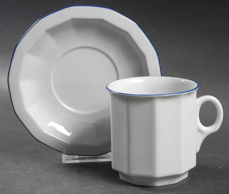 Octavia Blue Flat Cup & Saucer Set by Porsgrund-1
