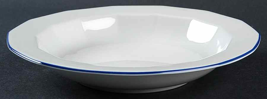 Octavia Blue Rim Soup Bowl by Porsgrund-1