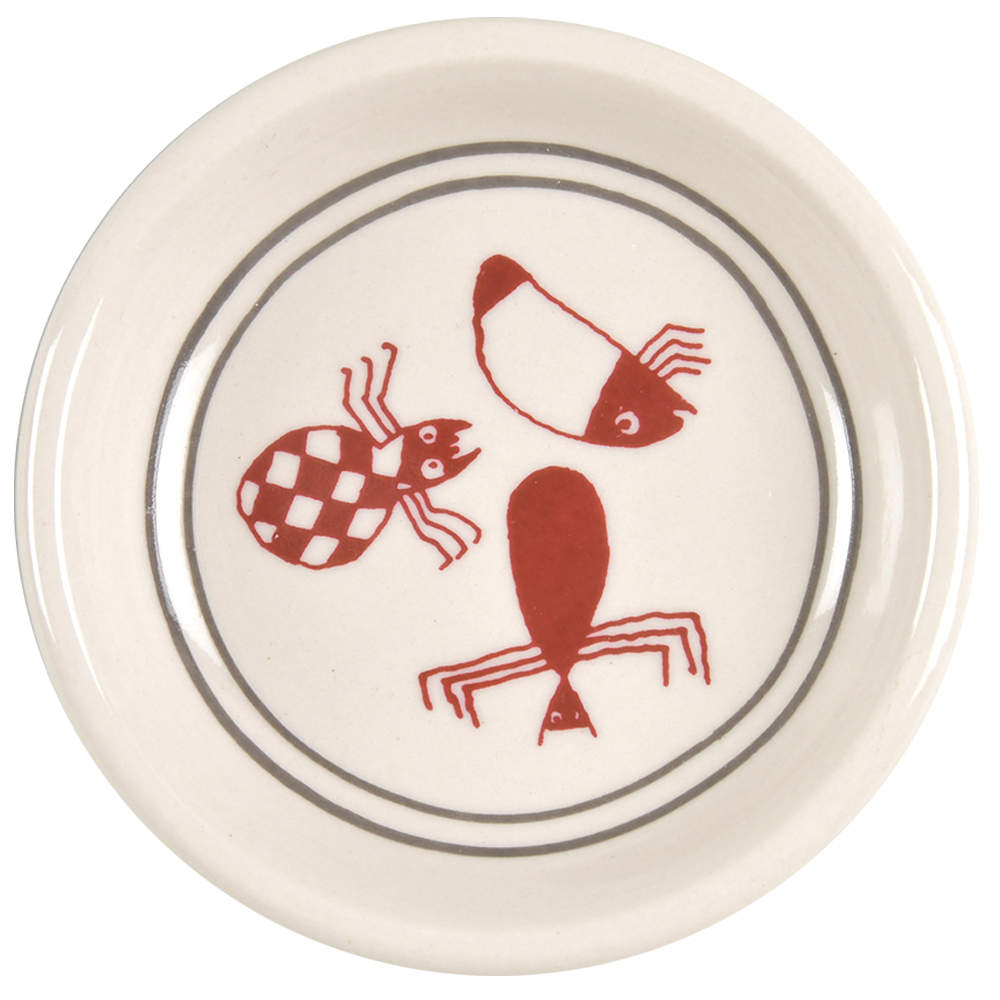 Ancient Mimbreno Indian-Burgundy (Replica) Butter Pat by Pipestone-1