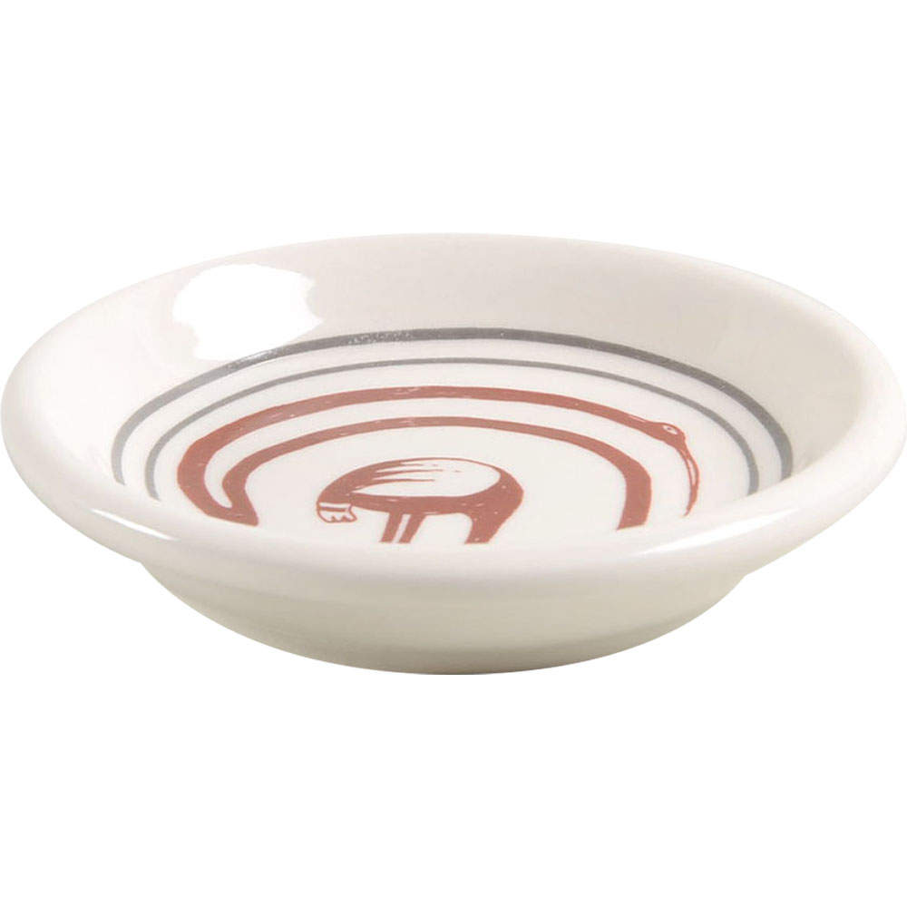 Ancient Mimbreno Indian-Burgundy (Replica) Butter Pat by Pipestone-1