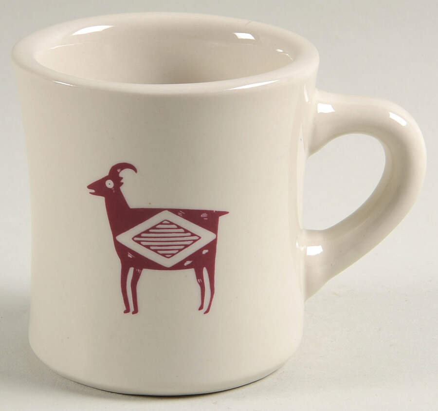 Ancient Mimbreno Indian-Burgundy (Replica) Cafe Mug by Pipestone-1