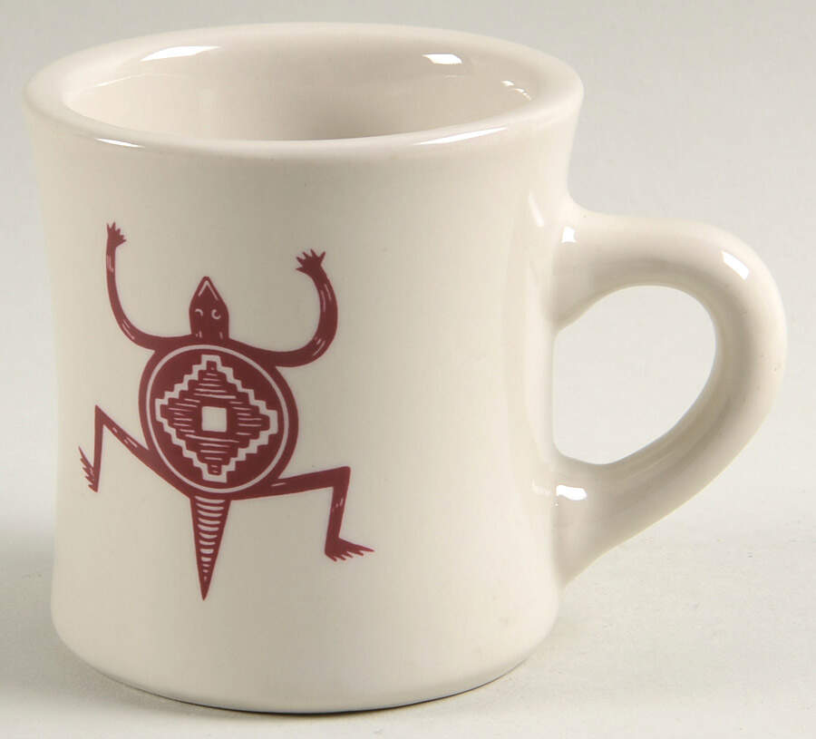Ancient Mimbreno Indian-Burgundy (Replica) Cafe Mug by Pipestone-1