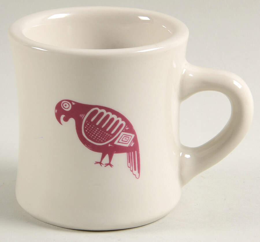 Ancient Mimbreno Indian-Burgundy (Replica) Cafe Mug by Pipestone-1