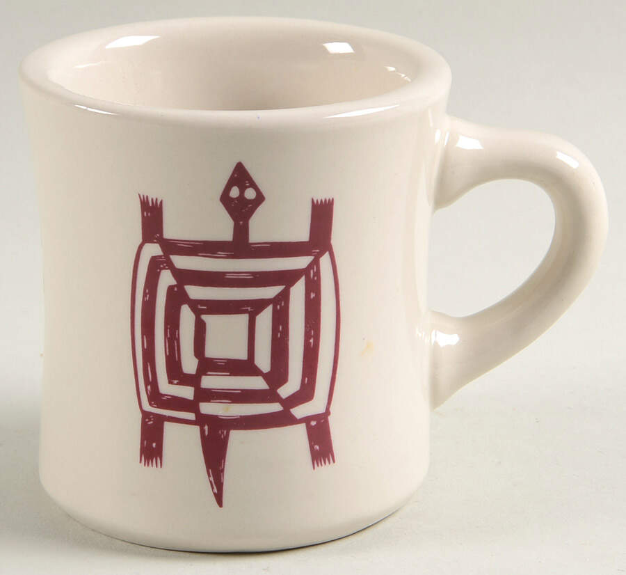 Ancient Mimbreno Indian-Burgundy (Replica) Cafe Mug by Pipestone-1