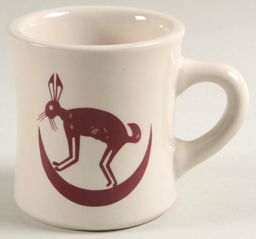 Ancient Mimbreno Indian-Burgundy (Replica) Cafe Mug by Pipestone-1