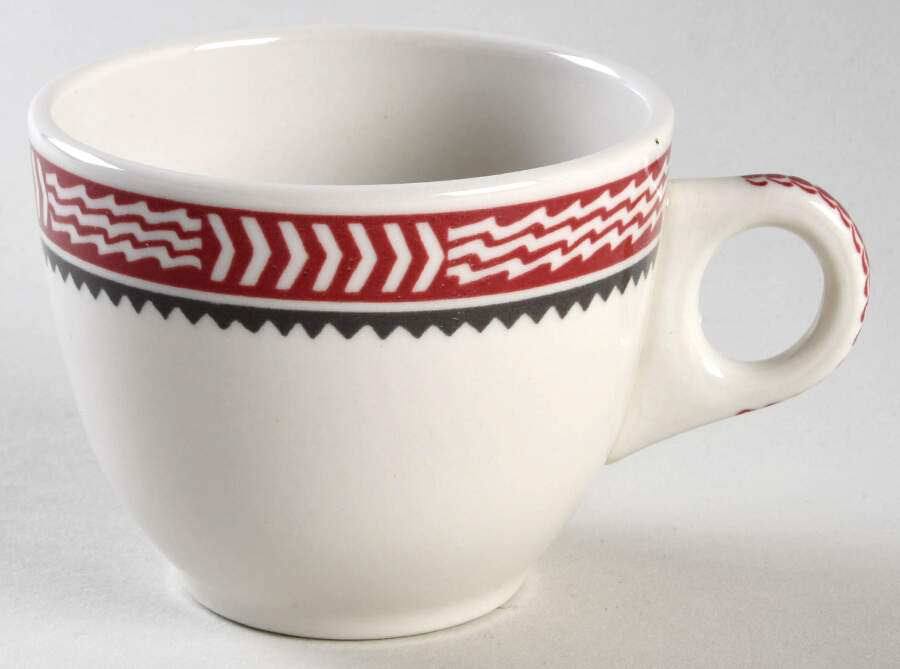 Ancient Mimbreno Indian-Burgundy (Replica) Flat Cup by Pipestone-1
