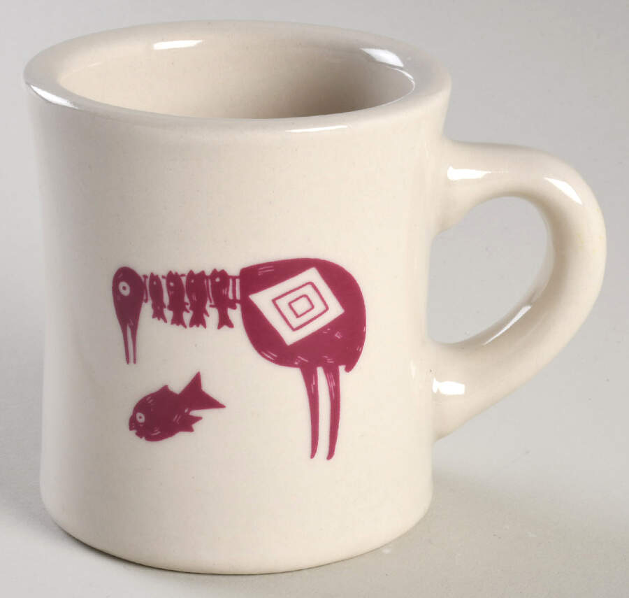 Ancient Mimbreno Indian-Burgundy (Replica) Cafe Mug by Pipestone-1