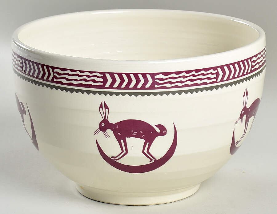 Ancient Mimbreno Indian-Burgundy (Replica) 7" Mixing Bowl by Pipestone-1