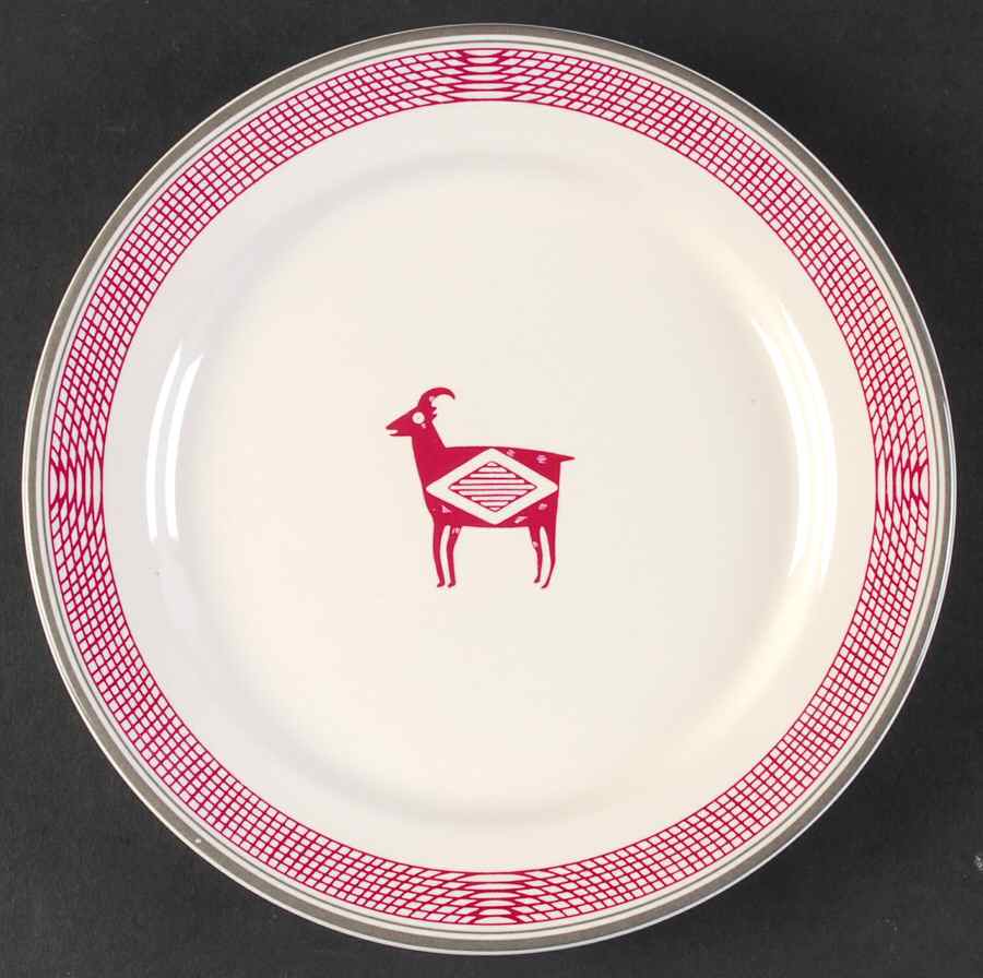 Ancient Mimbreno Indian-Burgundy (Replica) Salad Plate by Pipestone-1