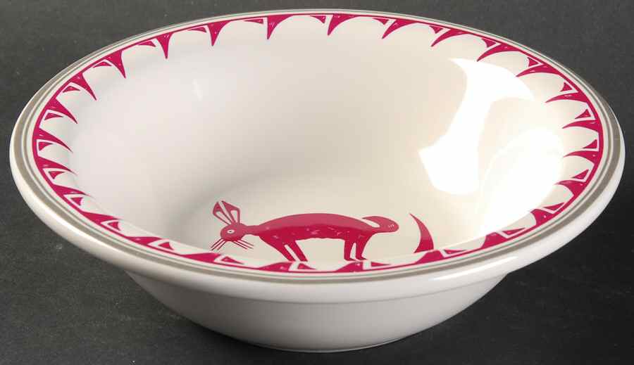 Ancient Mimbreno Indian-Burgundy (Replica) Rim Cereal Bowl by Pipestone-1