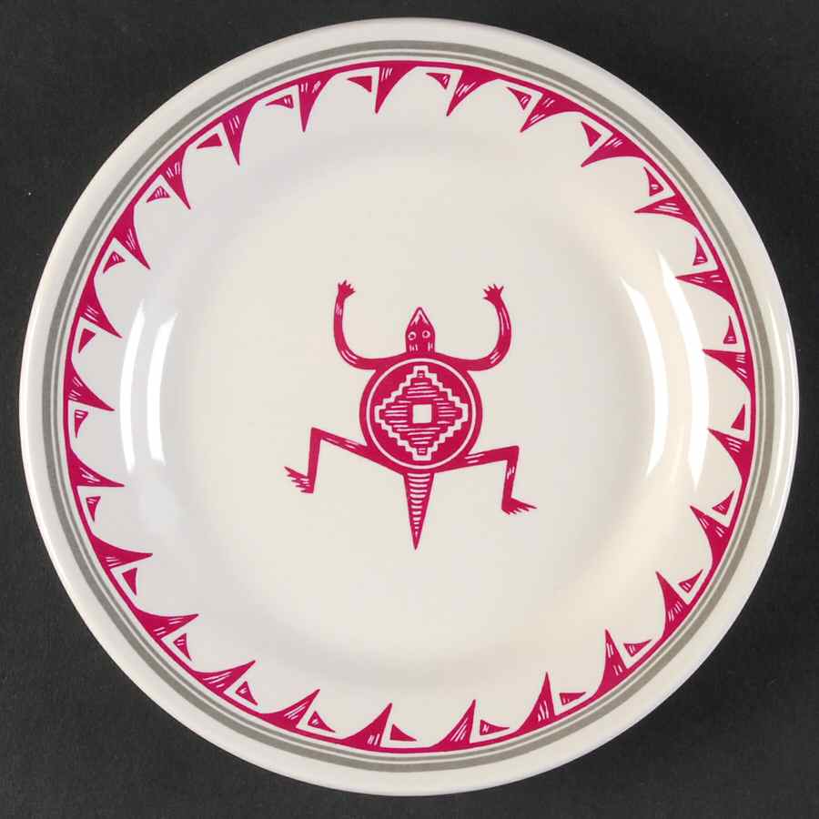 Ancient Mimbreno Indian-Burgundy (Replica) Bread & Butter Plate by Pipestone-1