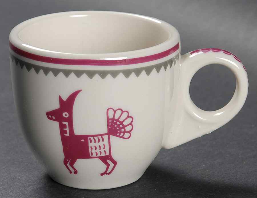 Ancient Mimbreno Indian-Burgundy (Replica) Flat Demitasse Cup by Pipestone-1