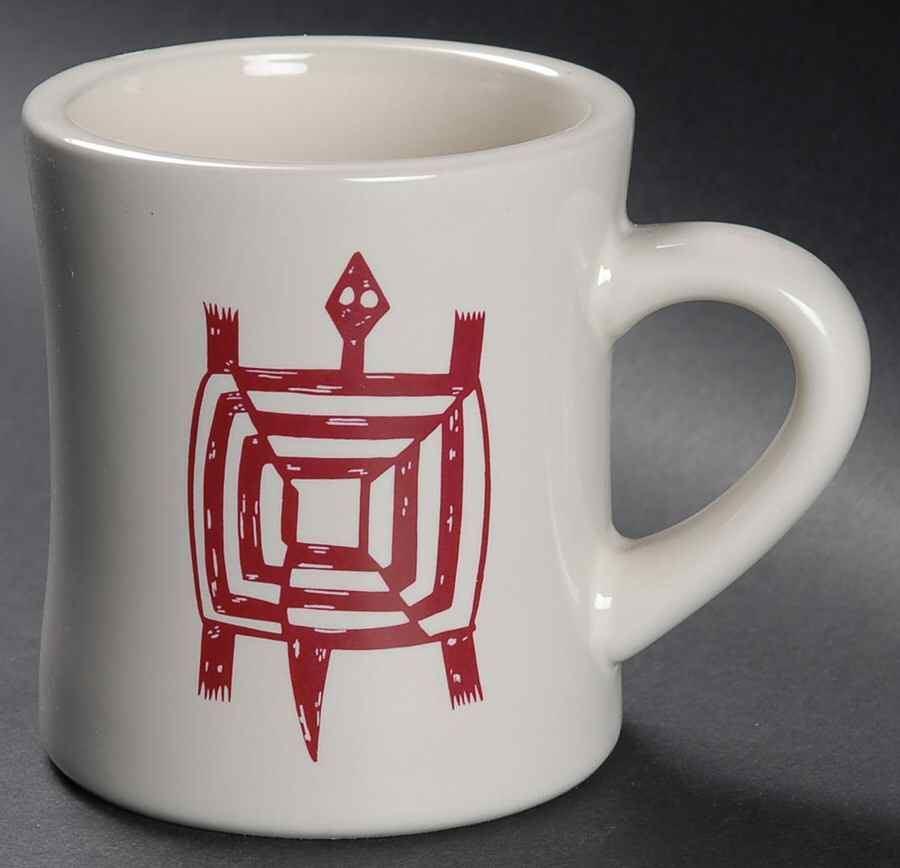 Ancient Mimbreno Indian-Burgundy (Replica) Cafe Mug by Pipestone-1