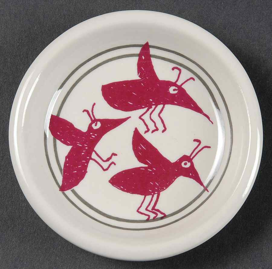Ancient Mimbreno Indian-Burgundy (Replica) Butter Pat by Pipestone-1
