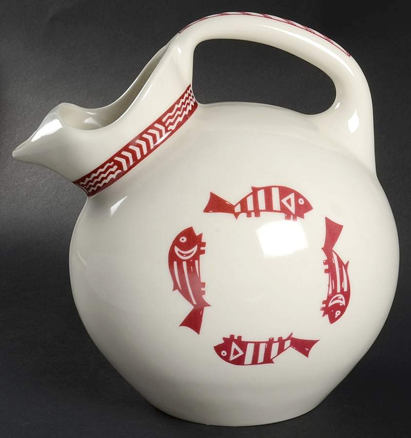 Ancient Mimbreno Indian-Burgundy (Replica) 64 Oz Pitcher by Pipestone-1