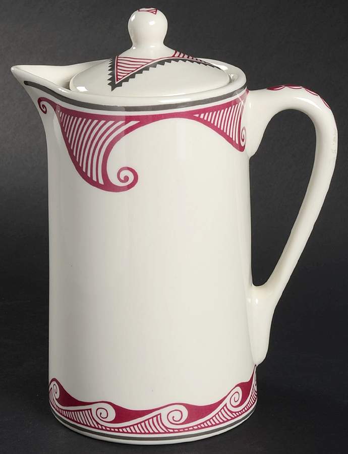Ancient Mimbreno Indian-Burgundy (Replica) Coffee Pot & Lid by Pipestone-1