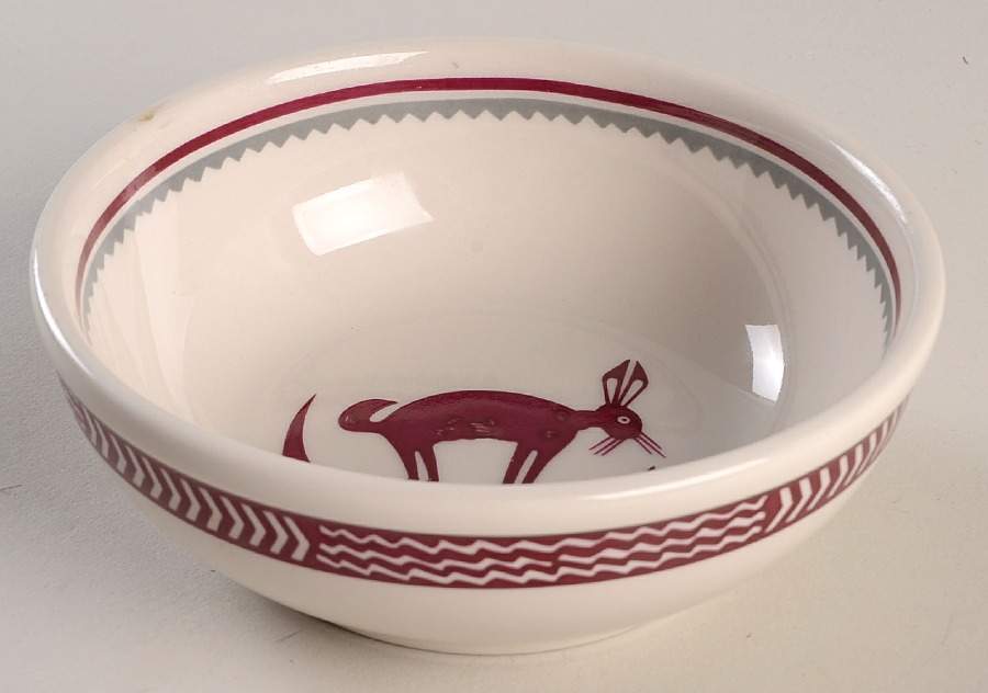 Ancient Mimbreno Indian-Burgundy (Replica) Chili Bowl by Pipestone-1