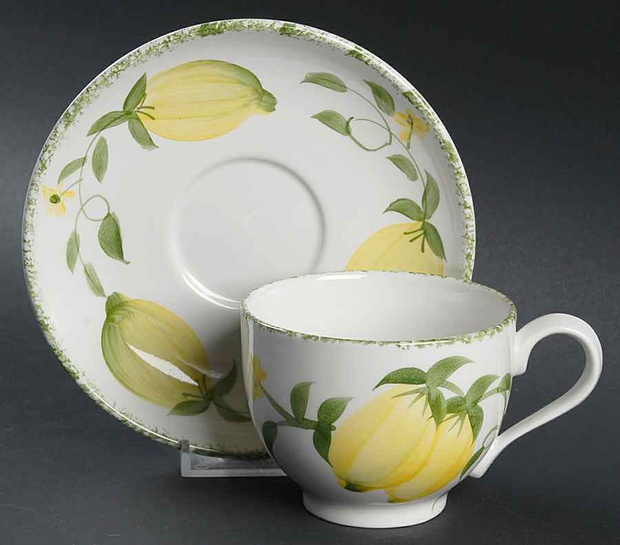 Lemon Grove Flat Cup & Saucer Set by Portmeirion-1