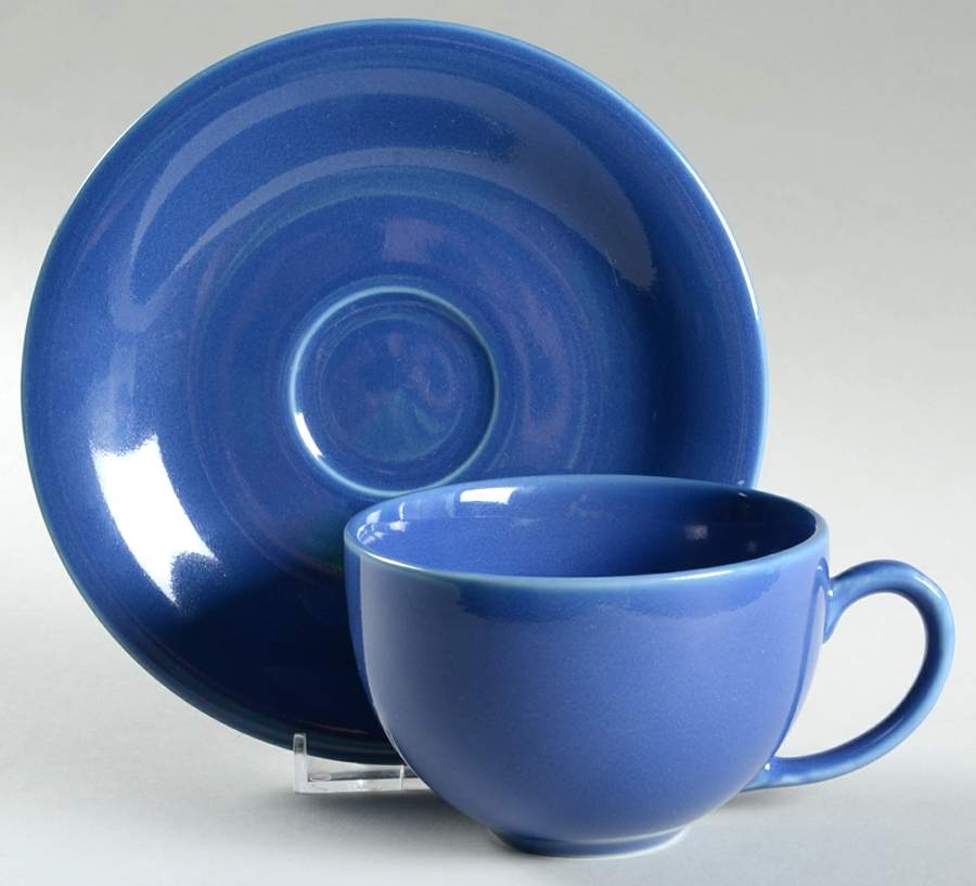 Colors Flat Cup & Saucer Set by Pottery Barn China-1