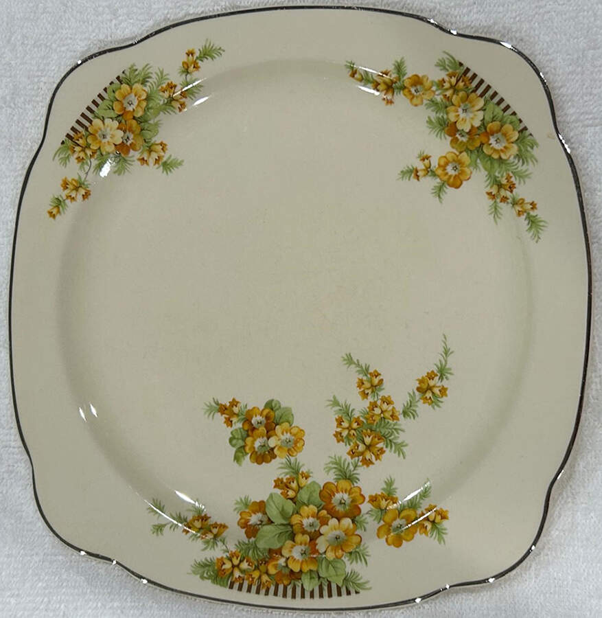 Golden Acacia Square Luncheon Plate by Paden City-1