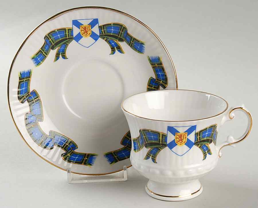 Nova Scotia Tartan Footed Cup & Saucer Set by Paragon-1